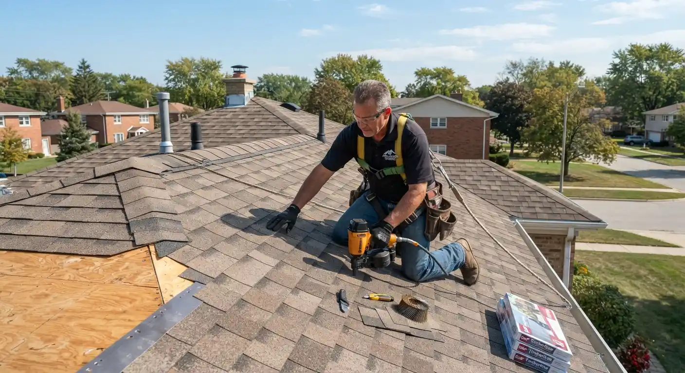 A residential property showing professional roofing work completed by our experienced roofer team.